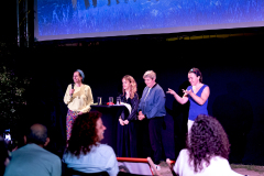 Filmtalk: Lisa Mai (Moderation), Eva Egermann, Cordula Thym & Karin Moser (ÖGS-Dolmetschung) / Foto: Astrid Pichler © dotdotdot